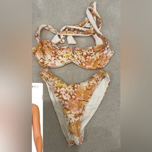 L space Floral Bikini Set in Orange and Yellow